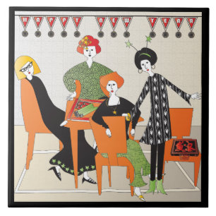 Mah Jongg Banner nieuwjaar Tegeltje