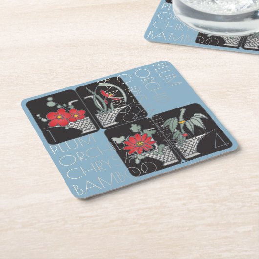 Mah Jongg Basket Onderzetters (Schuin)