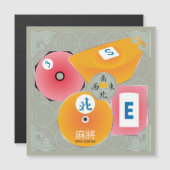 Mah Jongg Bettors Magnet Kaart (Voorkant / Achterkant)