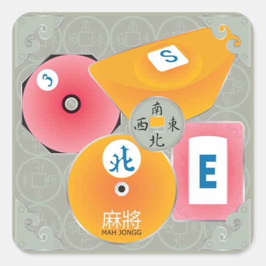Mah Jongg Bettors Stickers (Voorkant)