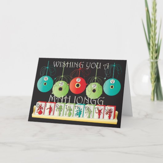 Mah Jongg Bettors Verjaardag Kaart (Voorkant)