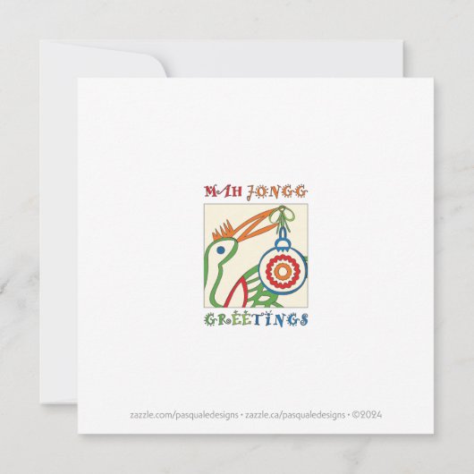 Mah Jongg Bird Groeten Flat Kaart (Achterkant)