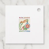 Mah Jongg Bird Groeten Gift Label (Achterkant)