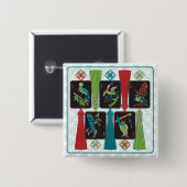 Mah Jongg Bird Tassels Button (Voorkant /achterkant)