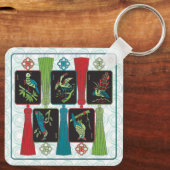 Mah Jongg Bird Tassels Sleutelhanger (Achterkant)