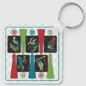 Mah Jongg Bird Tassels Sleutelhanger (Achterkant)