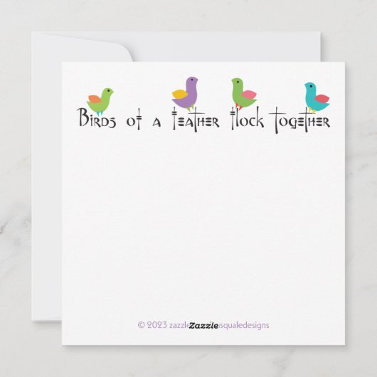 Mah Jongg Birds Flat Kaart (Achterkant)