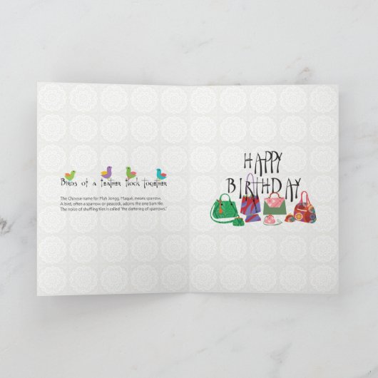 Mah Jongg Birds Kaart (Binnen)