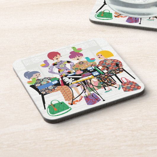 Mah Jongg Birds Plastic Onderzetters (Linkerzijde)