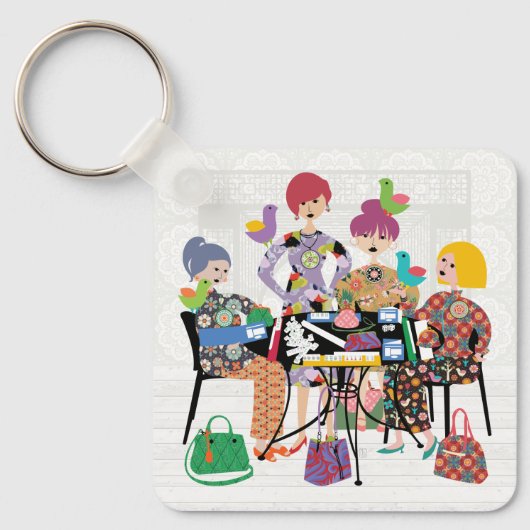 Mah Jongg Birds Sleutelhanger (Voorkant)