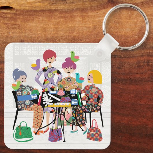 Mah Jongg Birds Sleutelhanger (Achterkant)