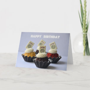 Mah jongg Birthday Card Cupcakes Kaart