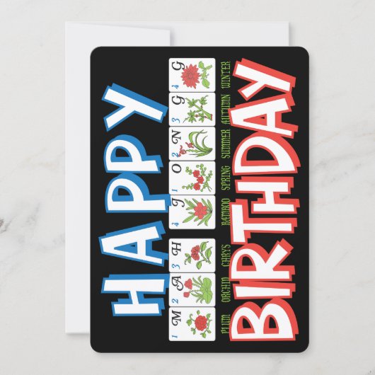 Mah Jongg Birthday Flat Card (Voorkant)