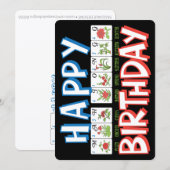 Mah Jongg Birthday Flat Card (Voorkant / Achterkant)