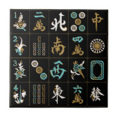Mah Jongg Black/Aqua/Sand Tile Tegeltje (Voorkant)