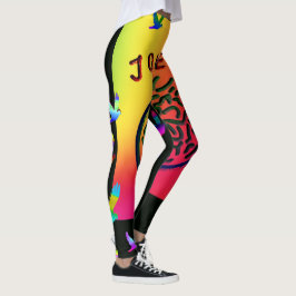 Mah Jongg Black Joker Dreams Leggings