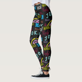 Mah Jongg Black Joker Leggings