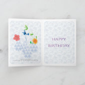 Mah Jongg Bloemen Verjaardag Kaart (Binnen)