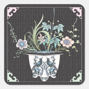 Mah Jongg Bloemen/Vogels Stickers