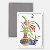 Mah Jongg Bloemmagneet Magneet (Voorkant / Achterkant)