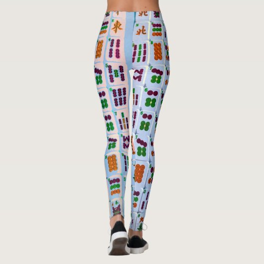 Mah Jongg Blue Tiles Leggings (Achterkant)