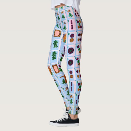 Mah Jongg Blue Tiles Leggings (Links)