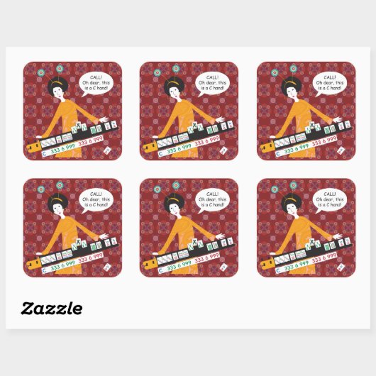 Mah Jongg C Hand Stickers (Vel)