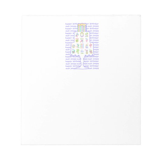 Mah Jongg Cake Birthday Notitieblok (Voorkant)