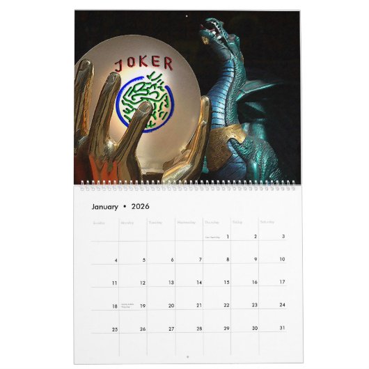 Mah Jongg Calendar Kalender (Jan 2026)