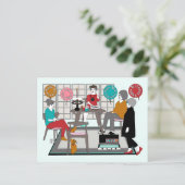 Mah Jongg Cat Birthday Briefkaart (Staand voorkant)