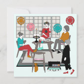 Mah Jongg Cat Birthday Kaart (Voorkant)