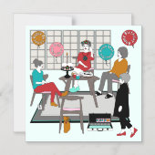 Mah Jongg Cat Birthday Magnetische Uitnodiging (Voorkant)