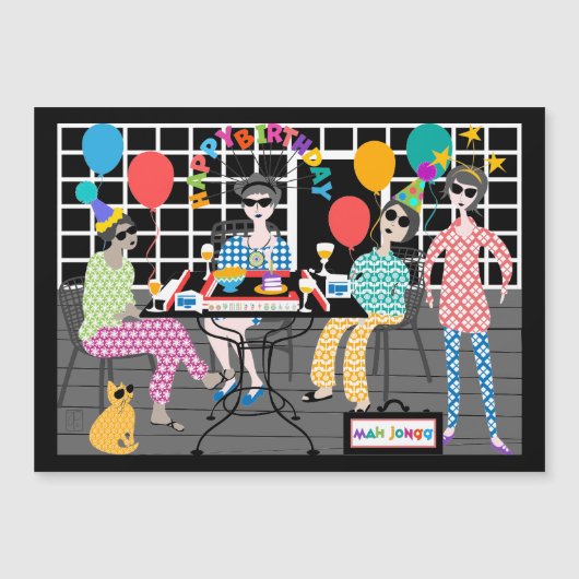 Mah Jongg Cat Magnet Kaart (Voorkant)