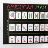 Mah Jongg Charleston / Amerikaanse Tegels Drievoud Drieluik Kaart (Binnenzijde eerst)