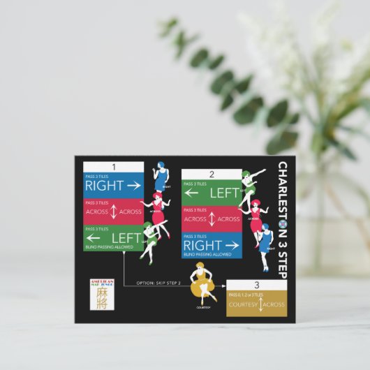 Mah Jongg Charleston Chart Kaart (Staand voorkant)