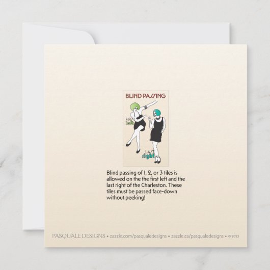 Mah Jongg Charleston Dancers Flat Kaart (Achterkant)