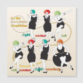 Mah Jongg Charleston Dancers Magnet Kaart Magnetische Uitnodiging (Voorkant)