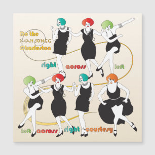 Mah Jongg Charleston Dancers Magnet Kaart Magnetische Uitnodiging
