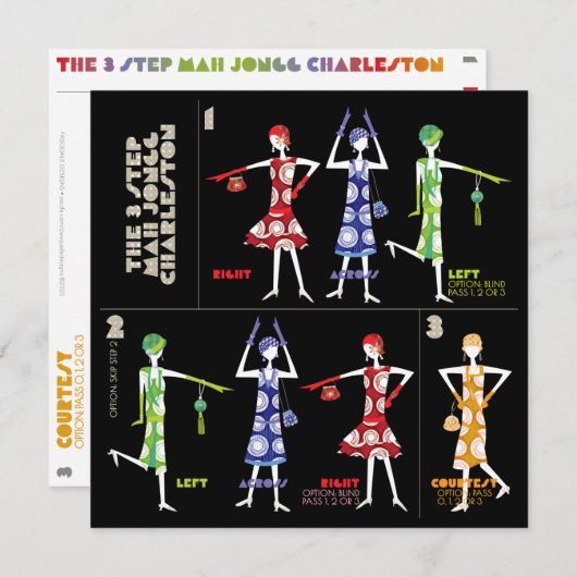 Mah Jongg Charleston Flat Kaart (Voorkant / Achterkant)