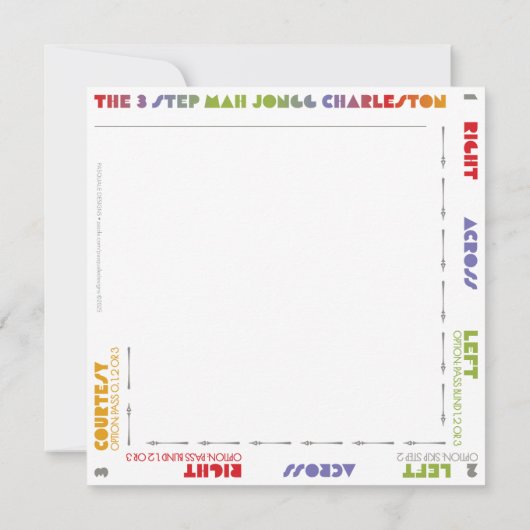 Mah Jongg Charleston Flat Kaart (Achterkant)