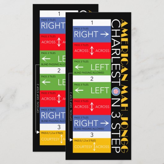 Mah Jongg Charleston Flat Kaart 1 (Voorkant / Achterkant)