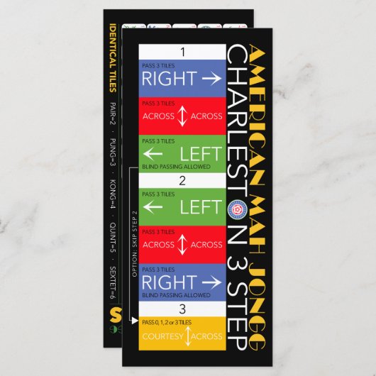 Mah Jongg Charleston Flat Kaart 2 (Voorkant / Achterkant)