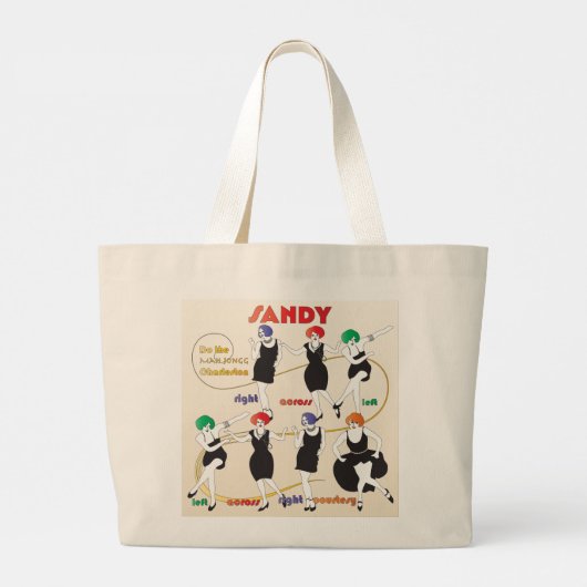 Mah Jongg Charleston Sandy Tote Grote Tote Bag (Achterkant)