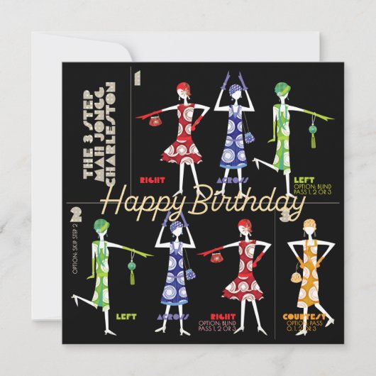 Mah Jongg Charleston Verjaardag Flat Kaart (Voorkant)