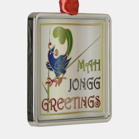 Mah Jongg Christmas One Bam Ornament (Rechts)