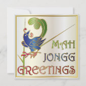 Mah Jongg Christmas One Bam Uitnodiging / Kaart (Voorkant)