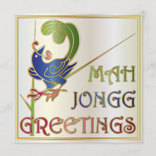 Mah Jongg Christmas One Bam Uitnodiging / Kaart