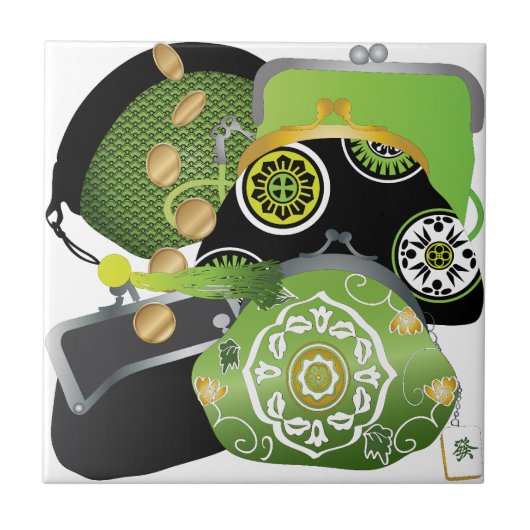 Mah Jongg Coin Purses Tile Tegeltje (Voorkant)