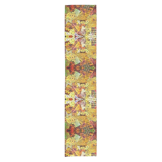 Mah Jongg Collage Tiles Table Runner Korte Tafelloper (Voorkant)