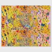 Mah Jongg Collage Wrapping Paper Cadeaupapier (Vlak)